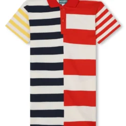 KENZO KIDS Red, Blue & White Polo Dress - 10 years