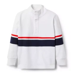 JANIE & JACK White, Blue & Red Polo - 7 years