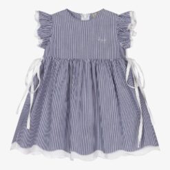 IL GUFO Blue & White Dress - 2 years