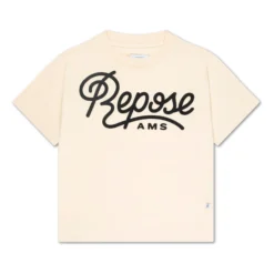 REPOSE AMS Beige & Black Tshirt - 6 years
