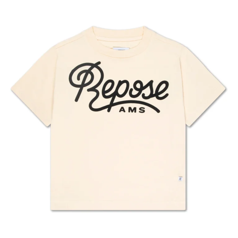 REPOSE AMS Beige & Black Tshirt - 6 years