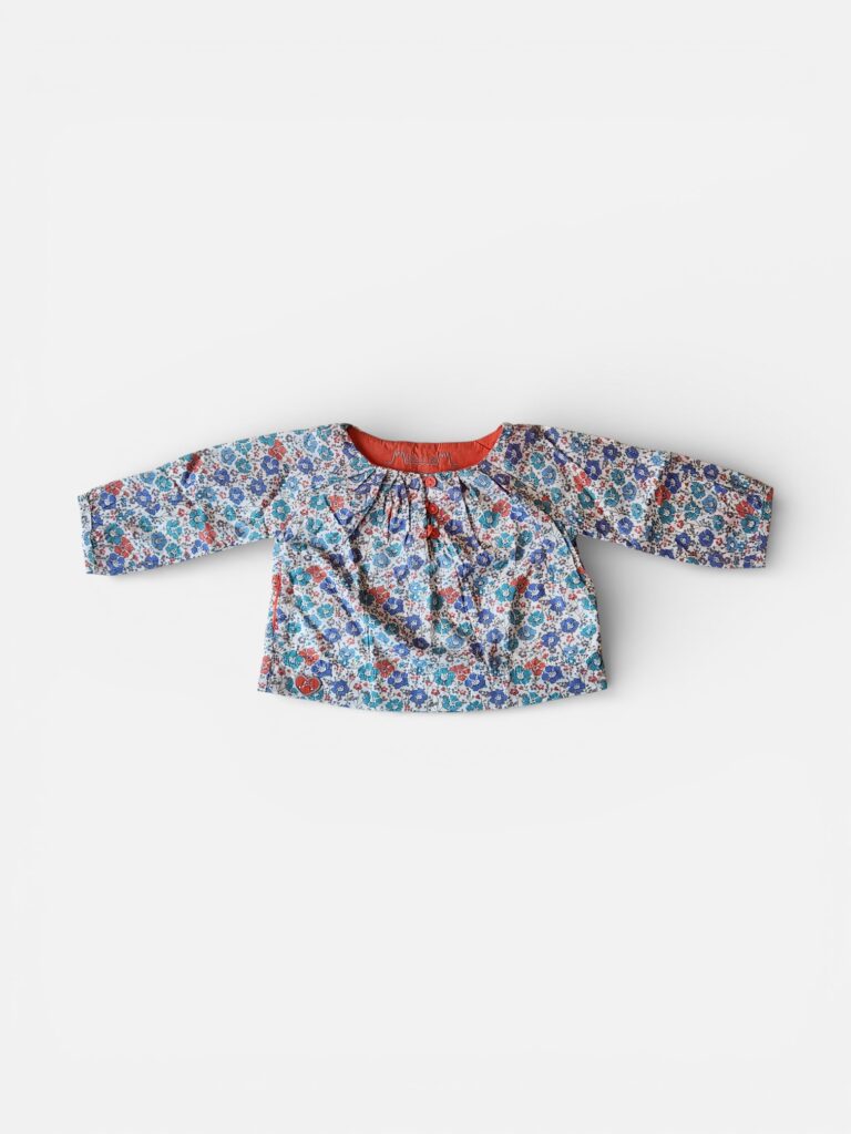CHATEAU DE SABLE Blue & Red Blouse - 6 months