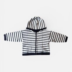 PETIT BATEAU Blue & White Hoodie - 18 months