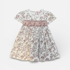 NECK & NECK White, Brown & Pink Dress - 2 years/3 years