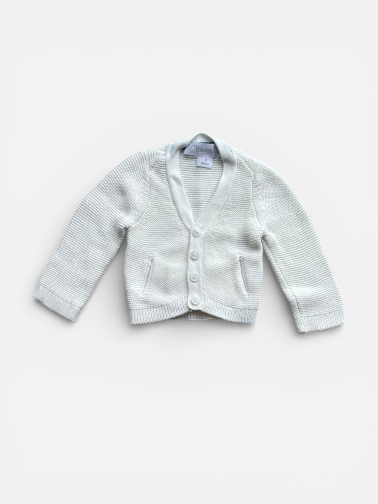 CHATEAU DE SABLE White Cardigan - 3 months