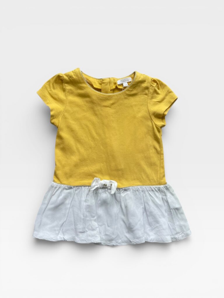 CHLOE Yellow & White Dress - 6 months