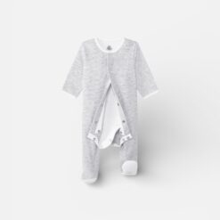 PETIT BATEAU Grey & White Pyjamas - 9 months