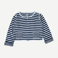 PETIT BATEAU Blue & White Cardigan - 18 months
