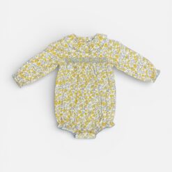 SHRIMP & GRITS KIDS Yellow & Blue Romper - 2 years