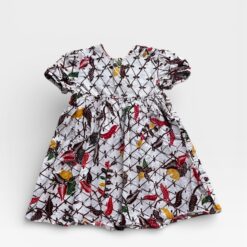 YEO MAMA BATIK Off-white, Brown & Red Dress - 2 years