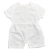 CHATEAU DE SABLE White Romper - 1 month