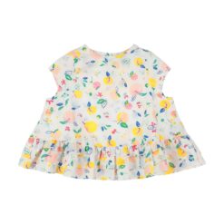 PETIT BATEAU White, Yellow & Blue Blouse - 18 months