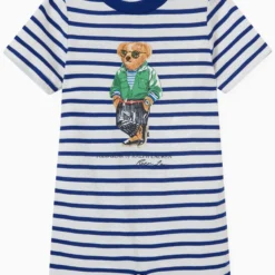 RALPH LAUREN Blue & White Romper - 18 months