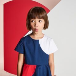 JACADI Blue & Red Dress - 3 years