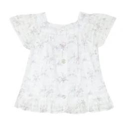 TARTINE ET CHOCOLAT White & Purple Blouse - 3 years