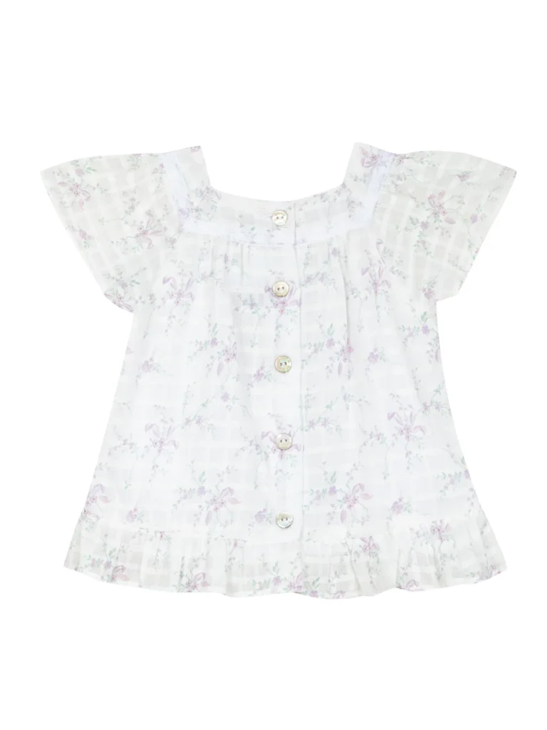 TARTINE ET CHOCOLAT White & Purple Blouse - 3 years