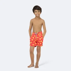 TOM & TEDDY Pink & Yellow Swim Trunks - 3 years/4 years