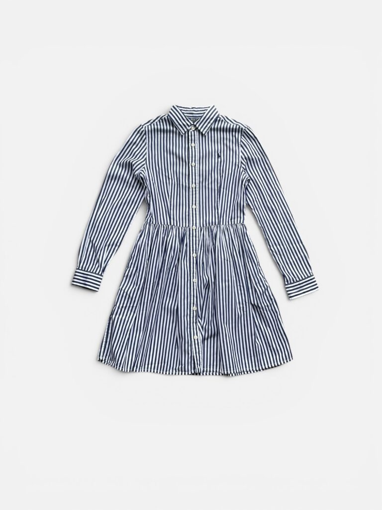 RALPH LAUREN Blue & White Dress - 12 years