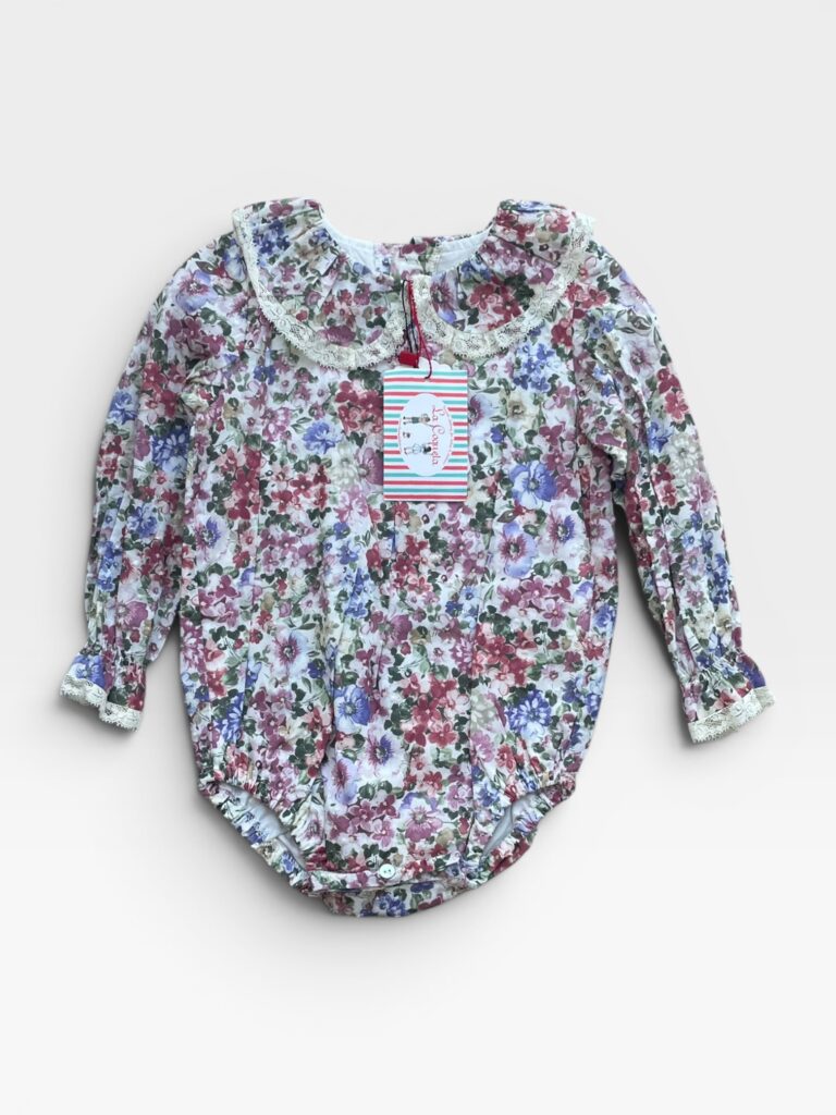 LA COQUETA Pink, Off-white & Purple Romper - 2 years