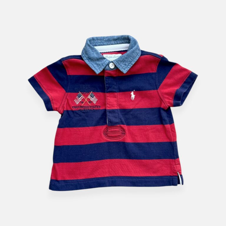 RALPH LAUREN Red & Blue Polo - 6 months