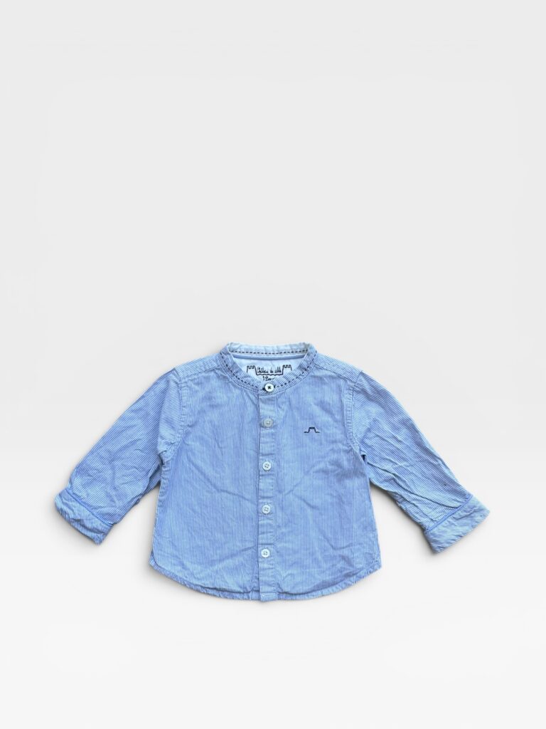 CHATEAU DE SABLE Blue & White Shirt - 12 months