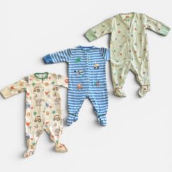 NEXT Green, White & Blue Pyjamas & Pack Of 3 - 0 month/3 months