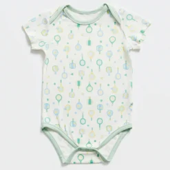 NOT TOO BIG Green, Blue & Off-white Bodysuit & Pack Of 3 - 3 months/6 months