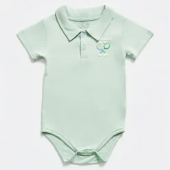 NOT TOO BIG Green, Blue & Off-white Bodysuit & Pack Of 3 - 3 months/6 months