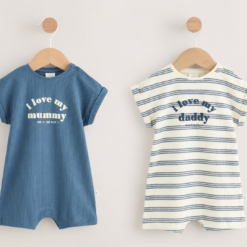 NEXT White & Blue Romper & Pack Of 2 - 3 months/6 months