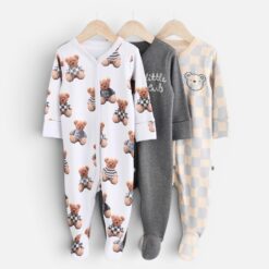 NEXT Blue, White & Grey Pyjamas & Pack Of 3 - 3 months/6 months