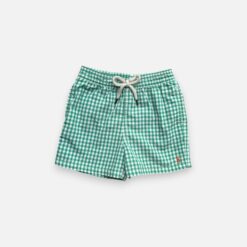 RALPH LAUREN Green & White Swim Trunks - 2 years