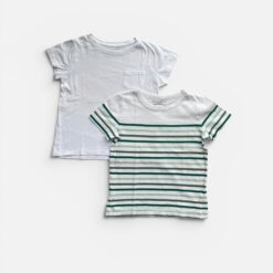 MONOPRIX KIDS White & Green Tshirt & Pack Of 2 - 6 years