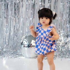 SEA APPLE Blue & Beige Romper - 6 months