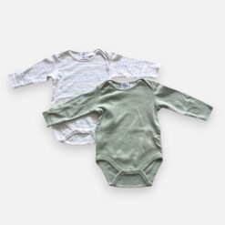 ZARA Green & White Bodysuit & Pack Of 2 - 3 months/6 months