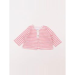 PETIT BATEAU Pink & White Cardigan - 18 months