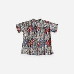 YEO MAMA BATIK Blue, Red & White Shirt - 4 years