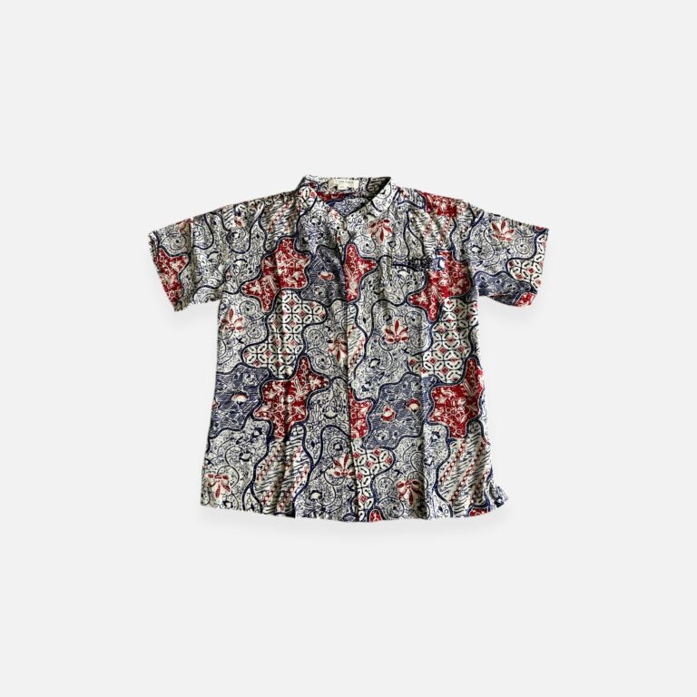 YEO MAMA BATIK Blue, Red & White Shirt - 4 years