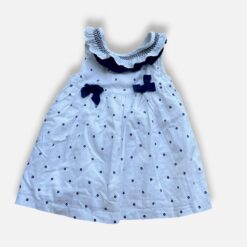 MAYORAL White & Navy Dress - 4 months/6 months