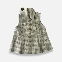 CHARLIE PETITE Green & Off-white Dress - 3 years