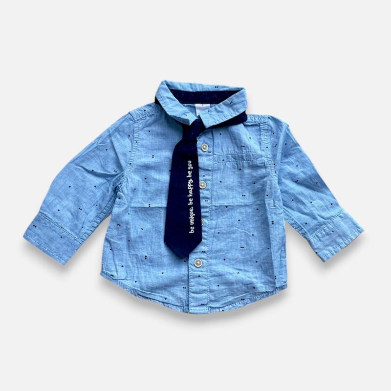 BABY CLUB Blue Shirt & Tie - 12 months