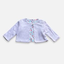 PETIT BATEAU Pink & White Cardigan - 1 month