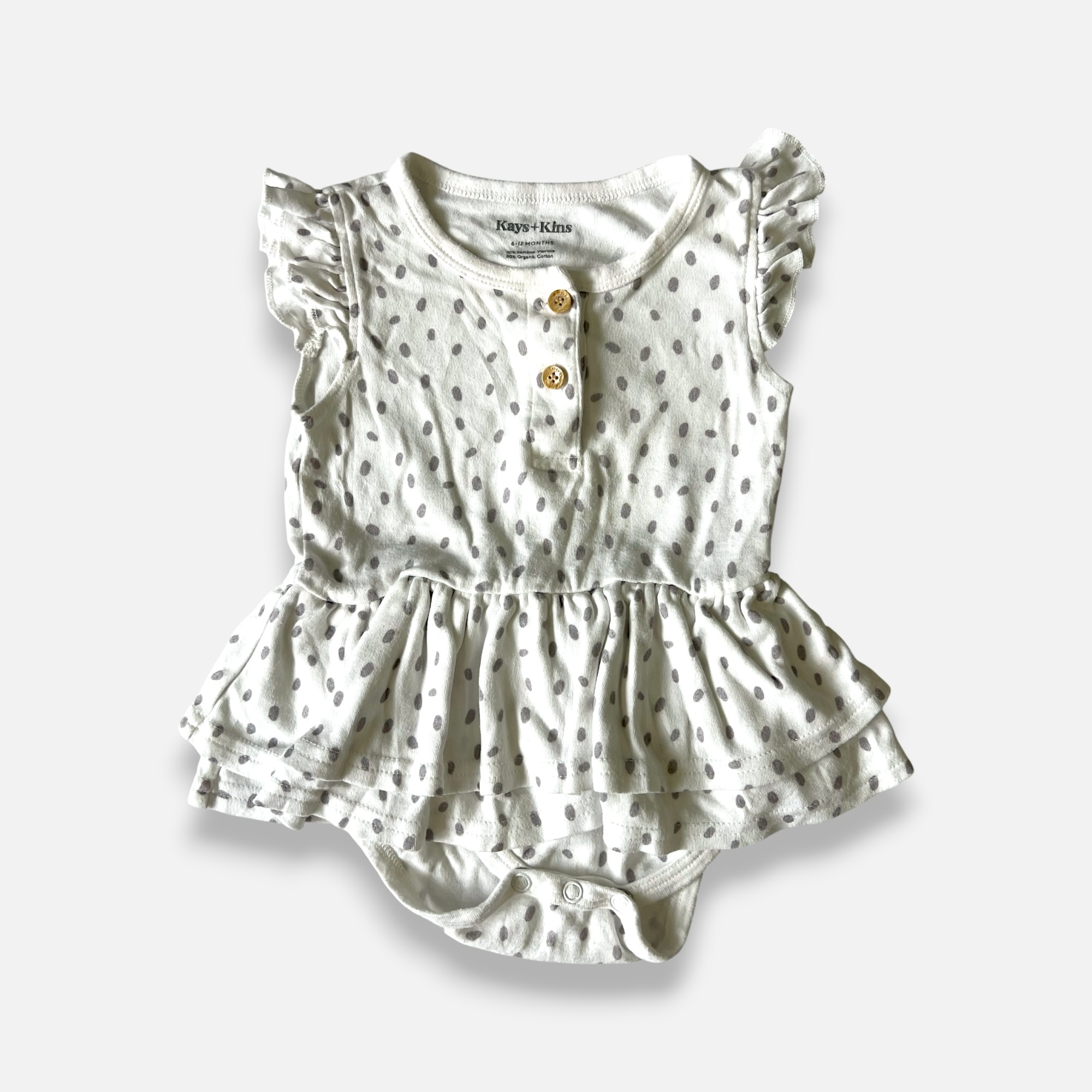 KAYS+KINS Off-white Dress & Bodysuit - 6 months/12 months