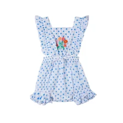 KIDSAGOGO Blue & Off-white Romper - 12 months