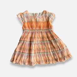 CHATEAU DE SABLE Orange & Blue Dress & Bloomer - 3 months