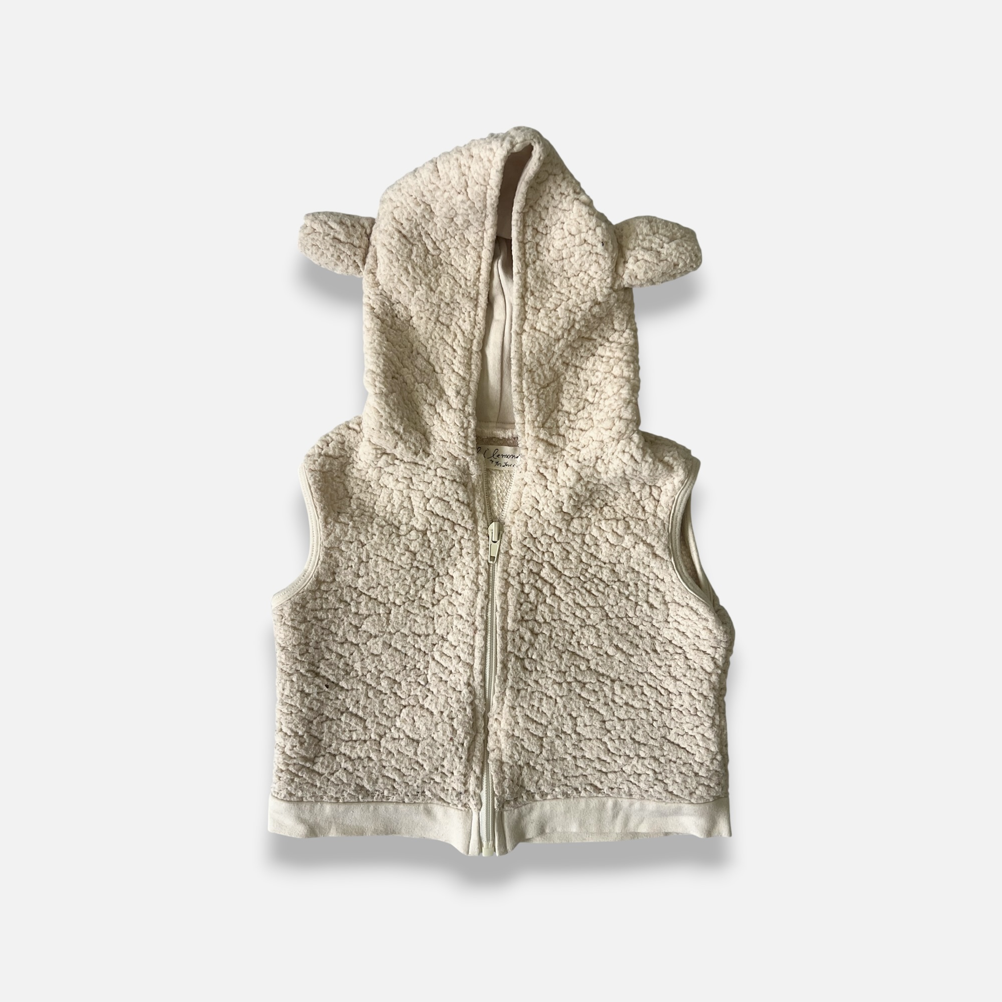 LIL' LEMONS Beige Winter Fleece Hood - 12 months/18 months