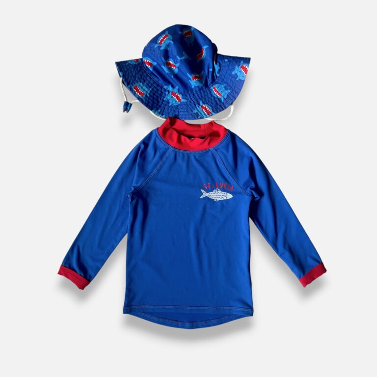 COTTON ON,UNKNOWN Blue Set, Uv Top & Hat - 2 years