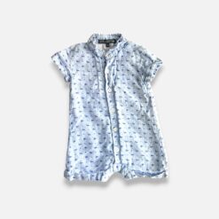 PICCOLO FIORE Blue Romper - 3 months