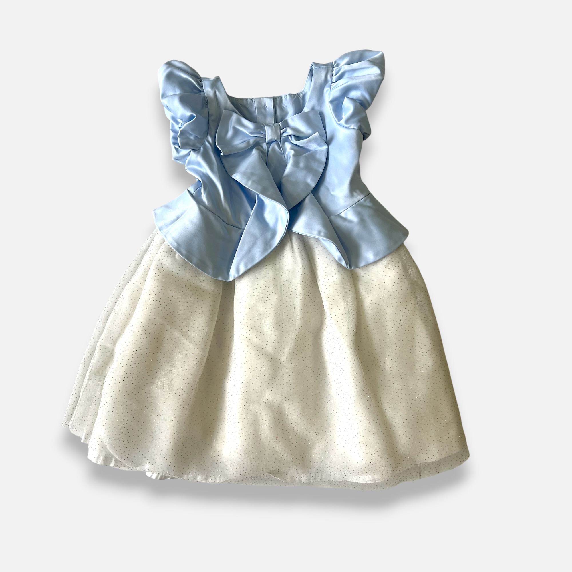 JANIE & JACK White, Blue & Glitter Dress - 4 years