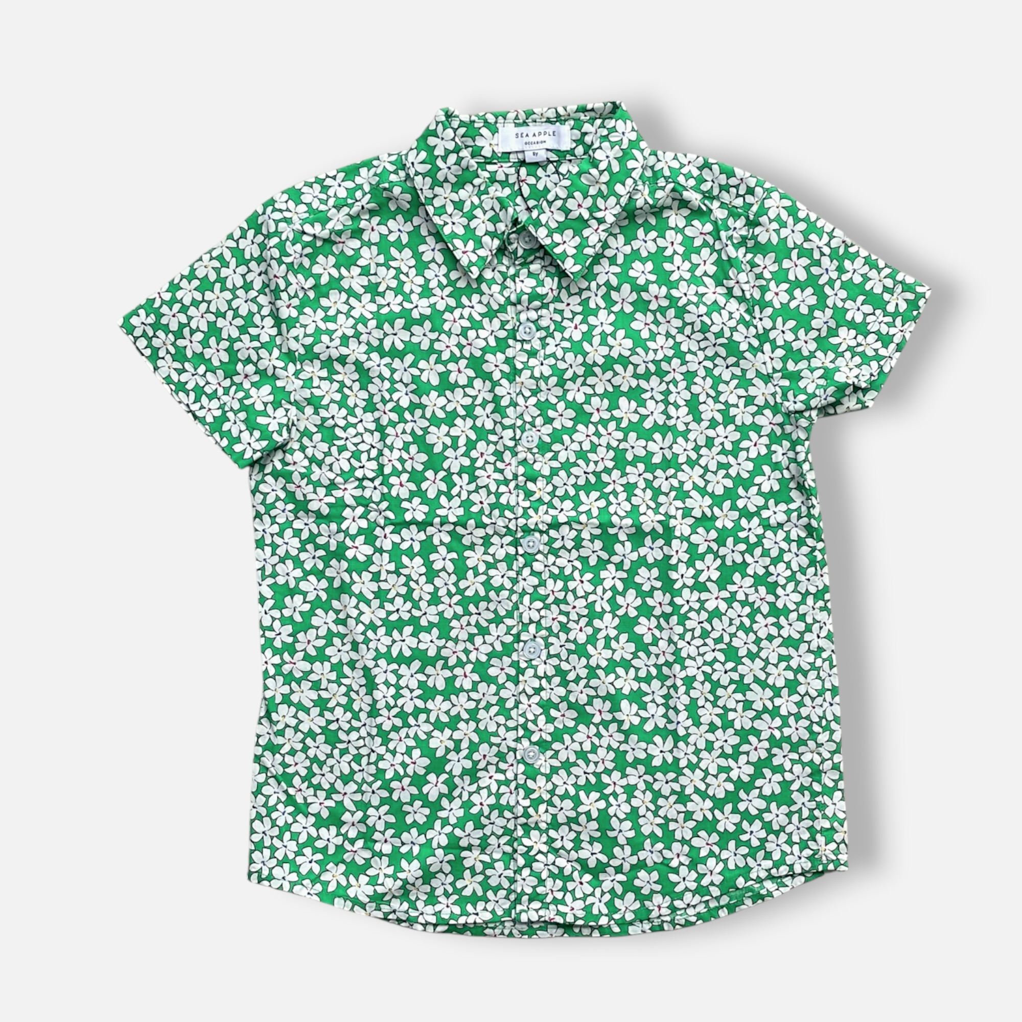SEA APPLE Green & White Shirt - 8 years