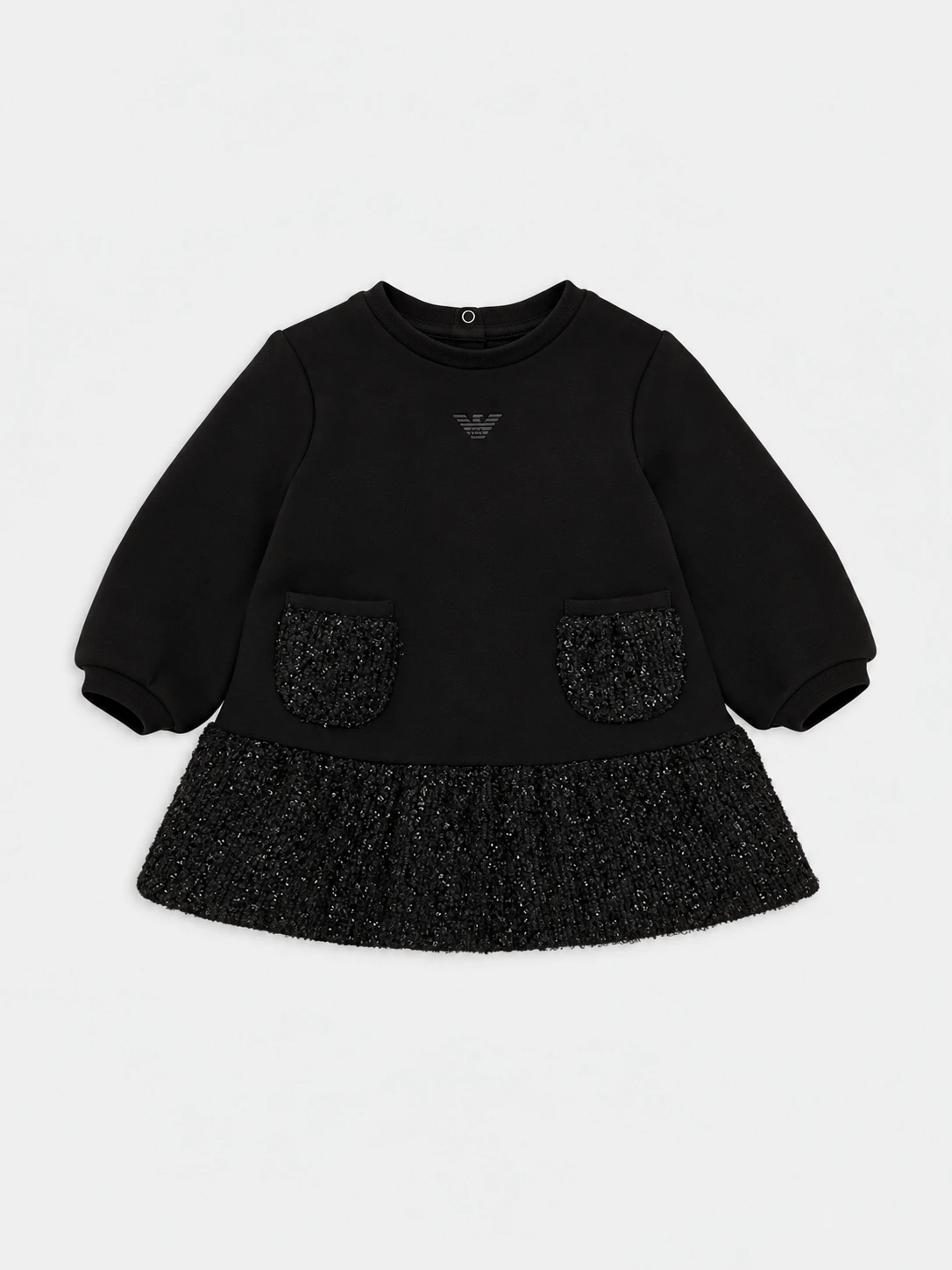 Emporio Armani black dress, size 12 months, front view